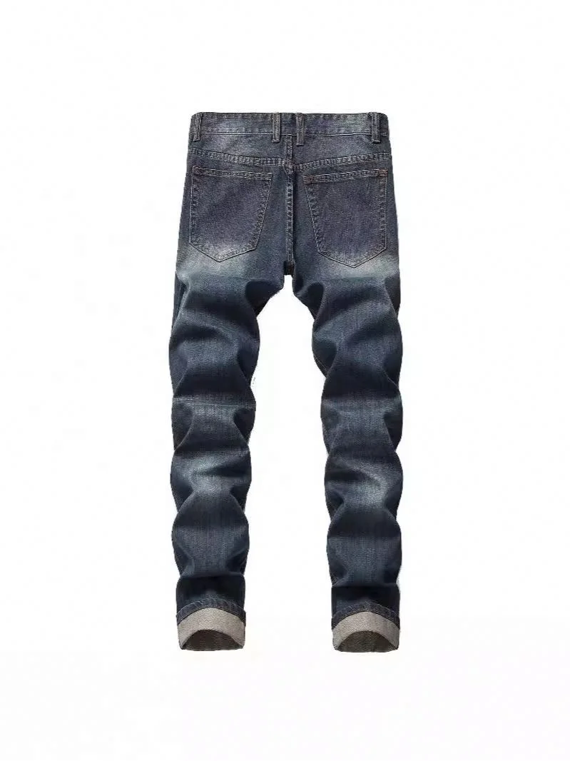 New Trends Mens Ripped Skinny Jean Hip Hop Hole Denim Jeans Pants
