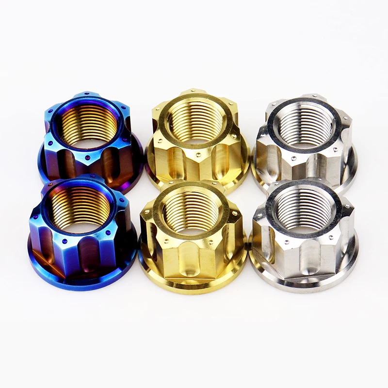 M6 M8 M10 M12 M20 Gr2 Gr5 Titanium Color Anodized Serrated Hexagonal Flange Nut Din6923