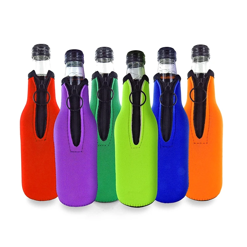 Eco Neoprene Beer Bottle Sleeves Insulated Cooler Bag Cover for Travel Camping Picnic Custom
