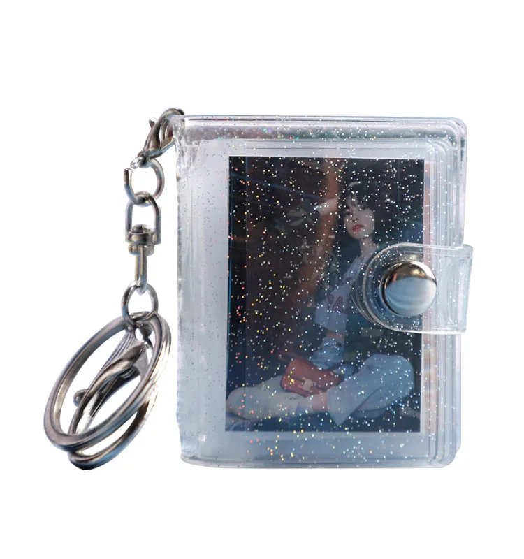 1 дюймов 2 дюйма мини маленький фотоальбом 16 прозрачных карманов для хранения фото брелок фотографий