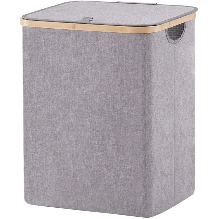 Bamboo Fabric Kids Toys Collapsible Clothes Foldable Hamper Laundry Storage Basket