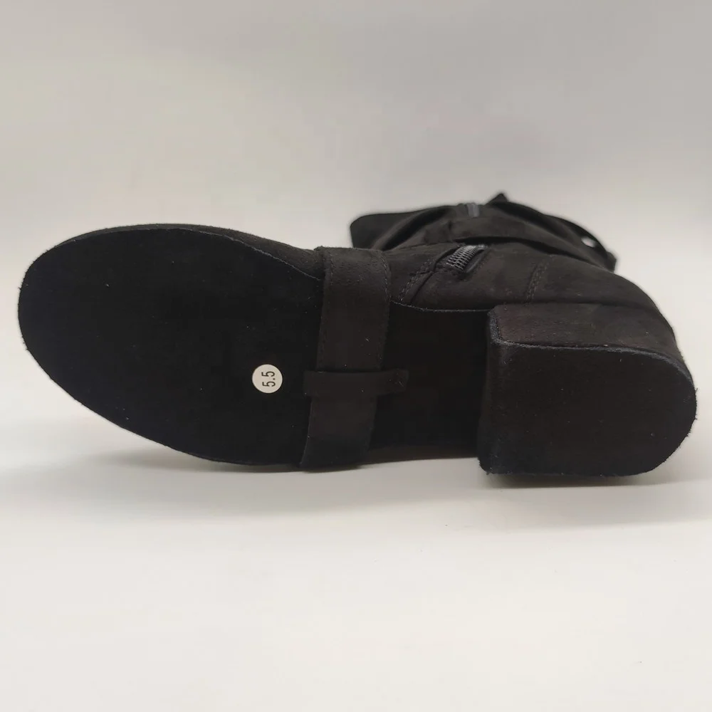 Hot Selling Grey Red Black Yellow Low Heel  Suede Fabric Sole Women Dance Boots Salas Ballroom Lady Dance Shoes