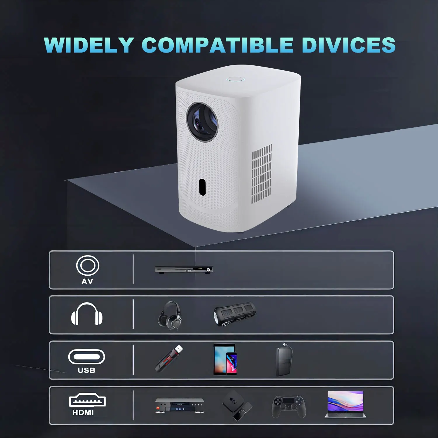 B6 Wholesale Outdoor Flim Cinema Equipment Projector Support Portable Mini Pc Sealed Projector For Movies Projector Home Theater