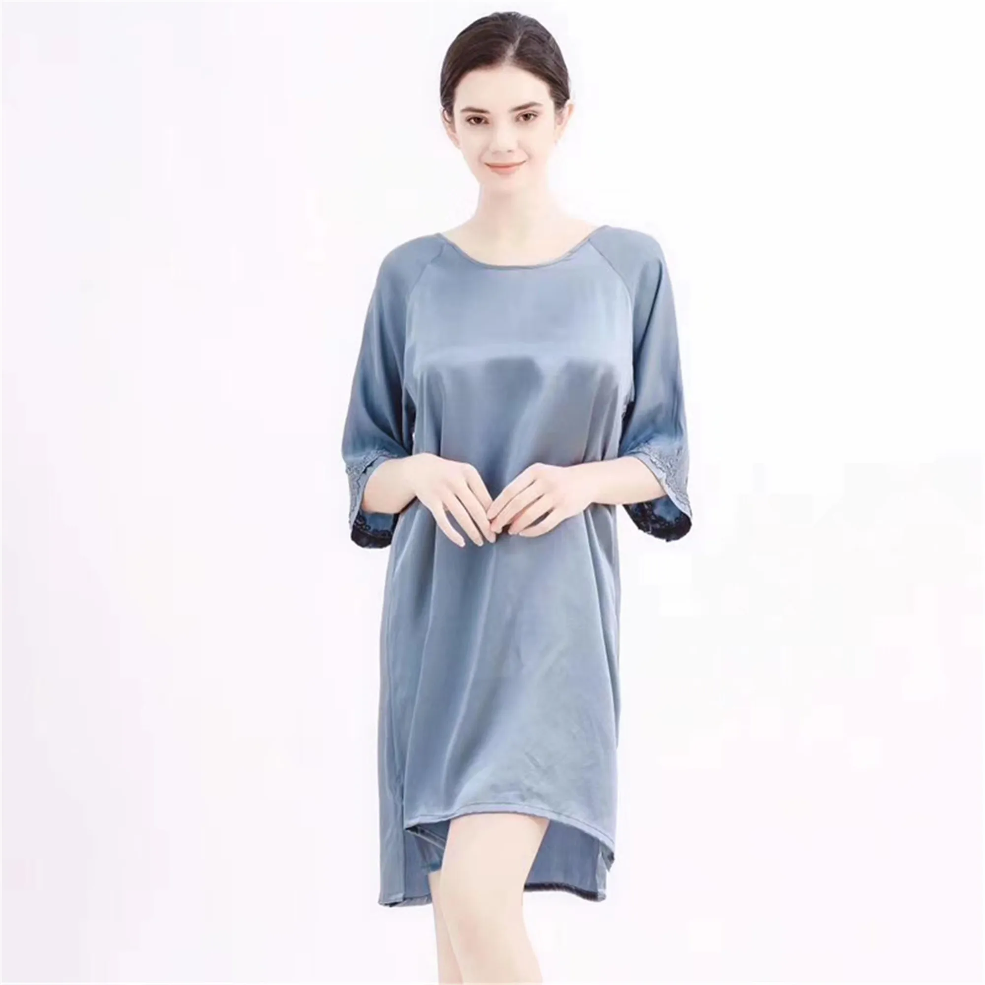 New 100% mulberry Natural silk sexy lingerie satin silk pajamas women for girl ladies sleepwear set nightwear pjs