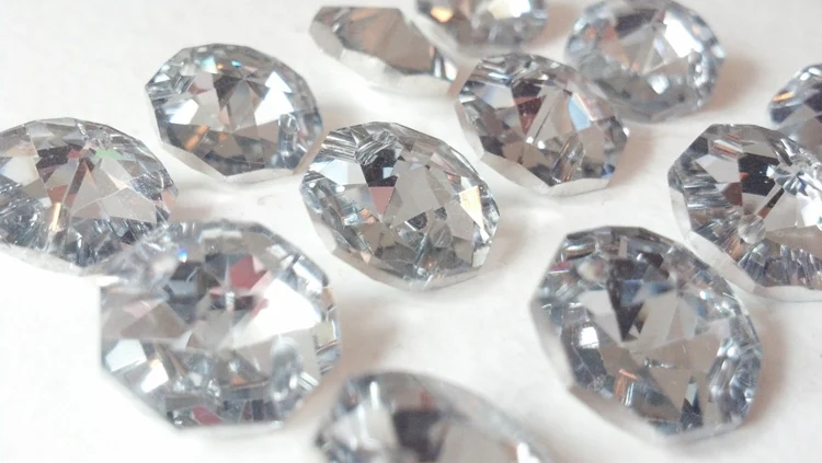 Серебряный Octagon люстра кристаллы бусины 14