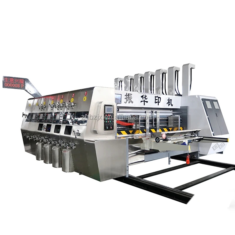 ZH-YSF-D high speed auto control corrugated carton box flexo printer 2 color printing die cutter machine in China