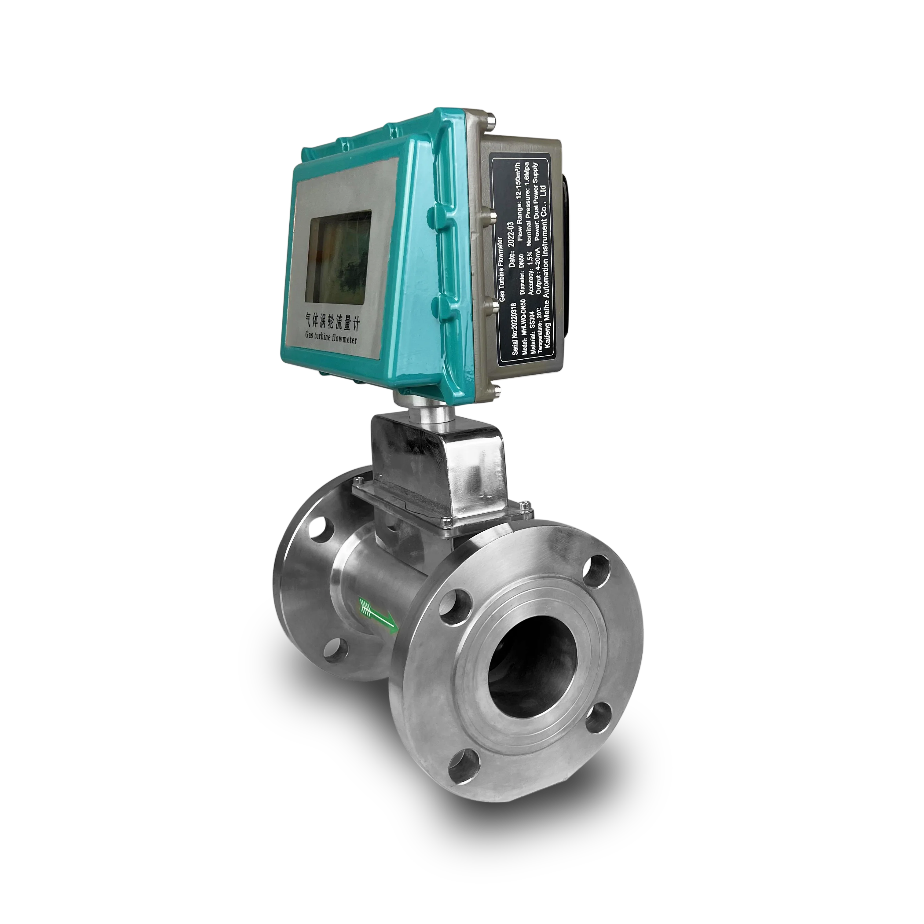 DN50 DN65 Explosion-Proof Exdm-II CT6 Natural Gas Compressed Air Gas Turbine Flowmeter