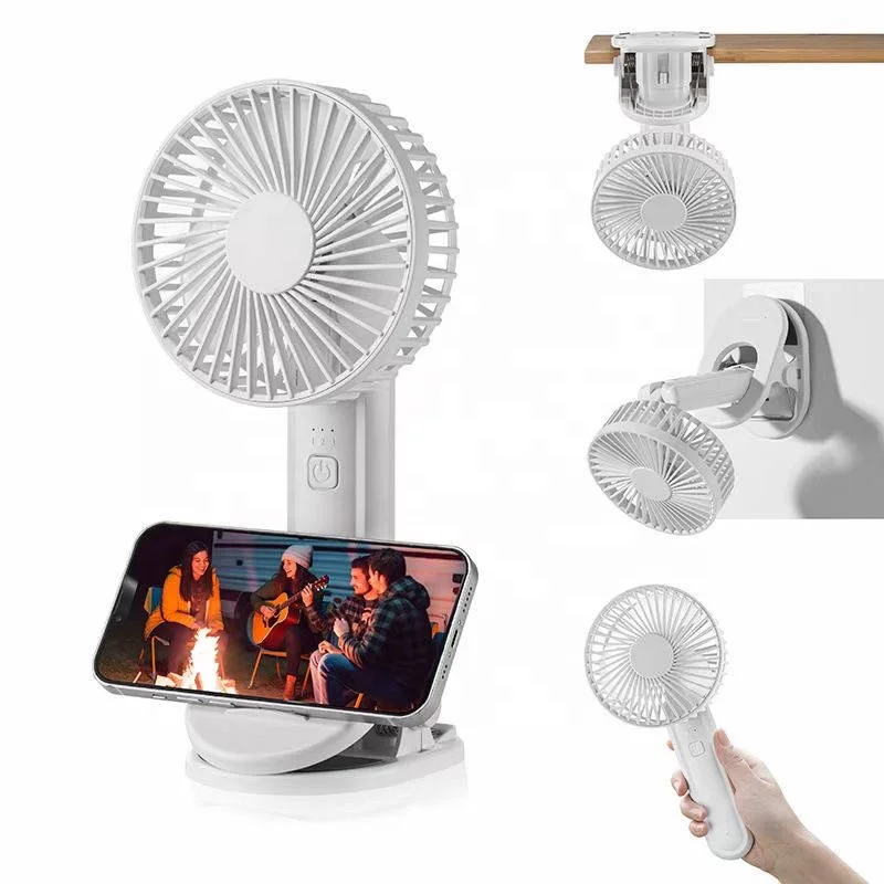 2024 New Multifunctional USB Rechargeable Portable Handheld Desktop Clip Fan Outdoor Small Mini Fan Wall Mounted Clamp Fan