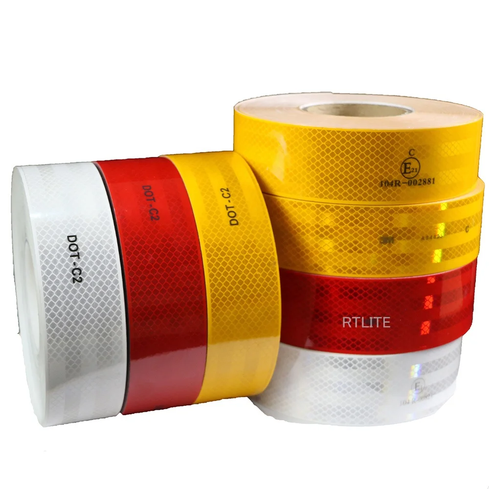 5.08cm*50m Professional Supplier For Acrylic/PMMA Reflector Reflective Sheet Sheeting Sticker With Adhesive for Truck Trailer