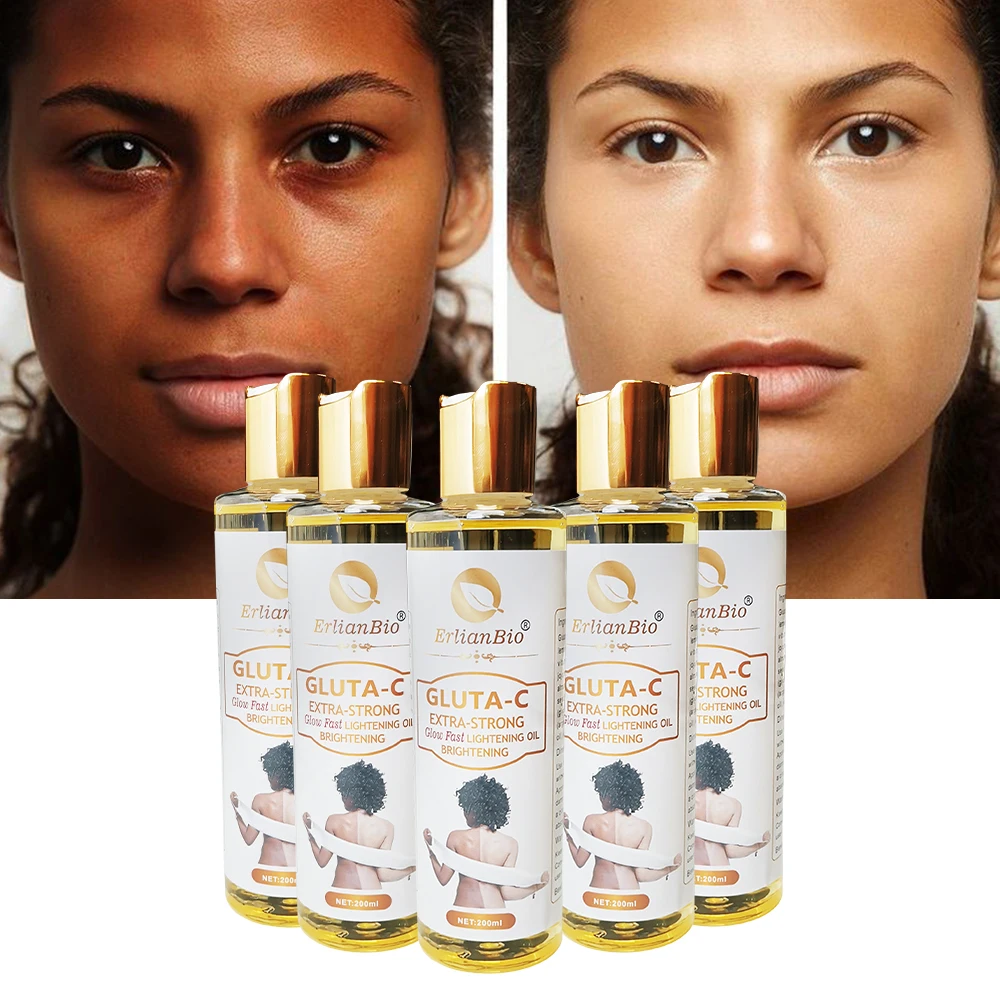 Pure Natural Vitamin E Brightening Massage Oil Hydrating Fast Whitening 200ml Vitamin C Glutathione Body Oil
