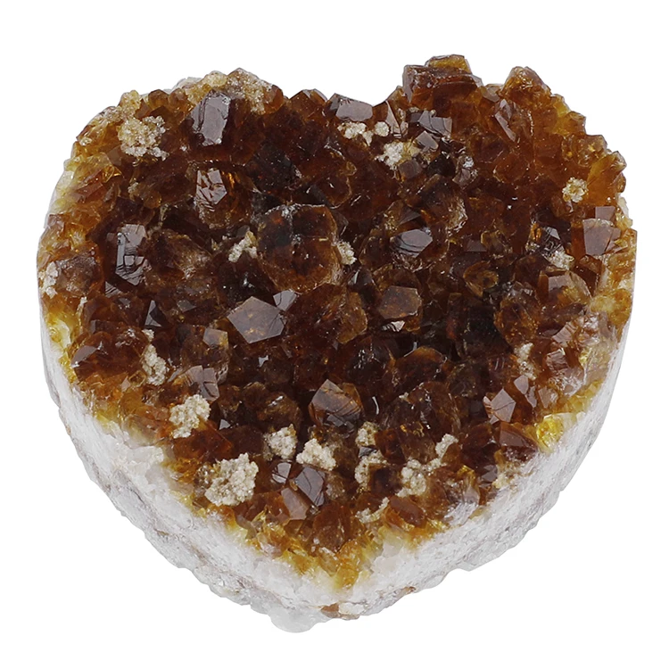Wholesale Raw Large Heart Shape Citrine Crystal Quartz Cluster Natural Citrine for Sale
