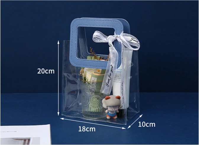 Shoulder Transparent Pvc Clear Duffle Bag Plastic Tote Shopping Bag With Logo Zipper Pvc Beach Hand Bag