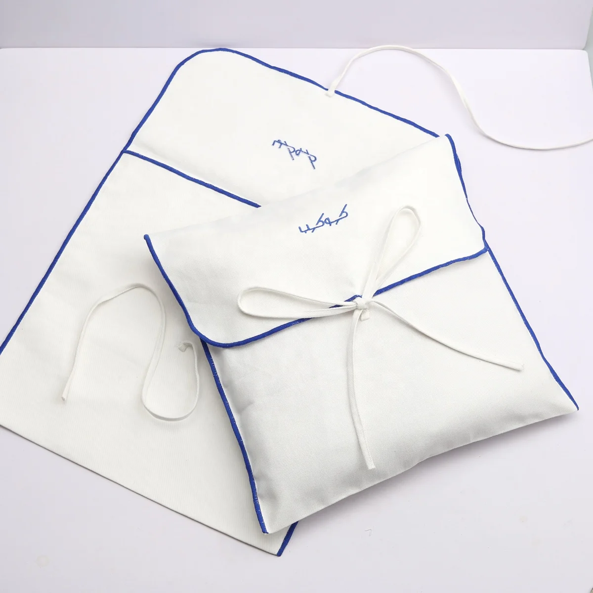 Eco-Friendly White Cotton Twill Envelope Pouch Gift Wallet Handbag Packing Dust Bag Luxury Cotton Flap Dust Pouch