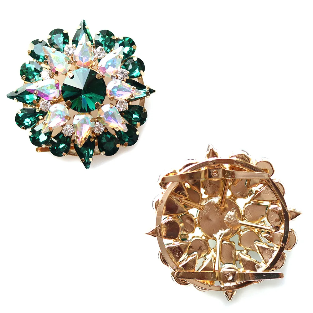 guangzhou new glass rhinestones shoe clips decoration accessories metal accessories for shoes shoe ornament buckle