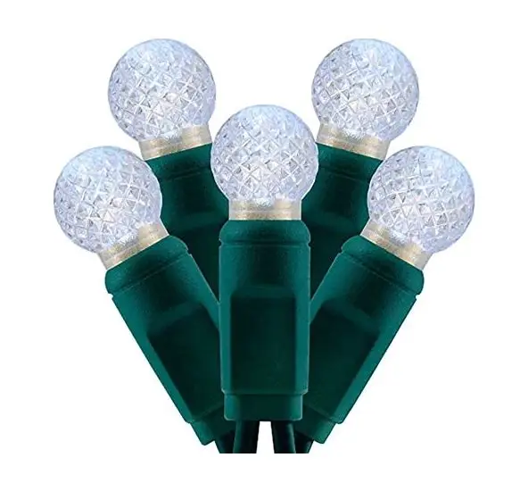 UL CUL 50 70 100 count G12 Strawberry Mini LED String Lights with green wire 4IN or 6IN spacing commercial grade