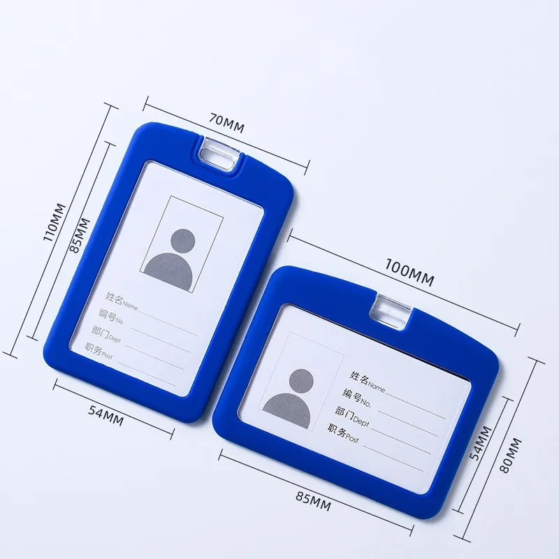 Wholesale Durable Soft Silicone Working ID Badge Card Holder Custom Logo Name Badge Holder