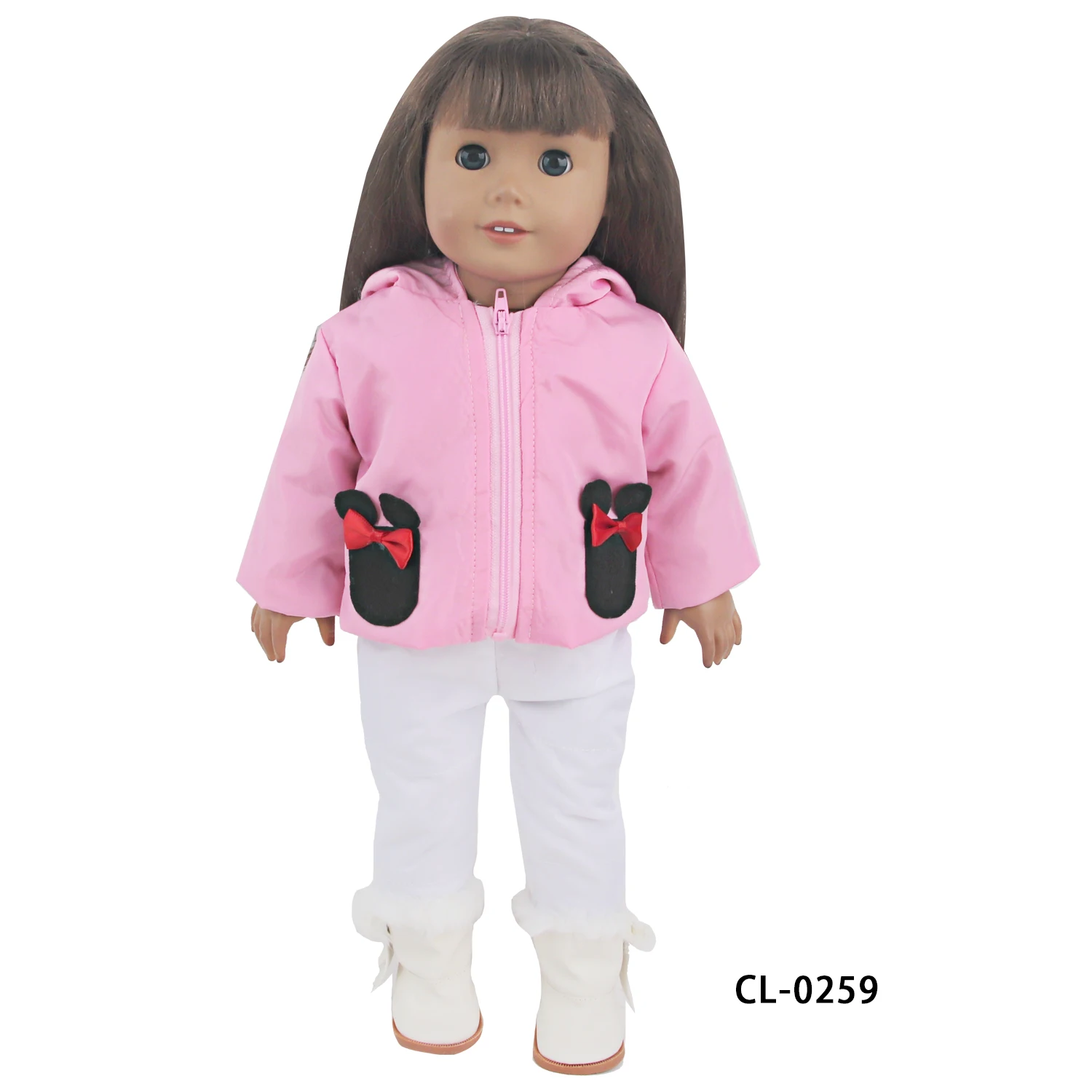 new  18 inch doll clothes girl doll clothes cartoon pattern  down jacket with pants