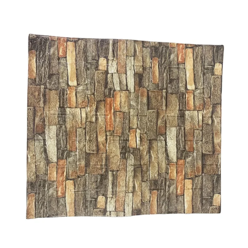Popular In America Using Old Marble Self Adhesive Wall Paper Rolls Stone Brick Wallpaper Cheap PVC 3D Brick Wallpaper
