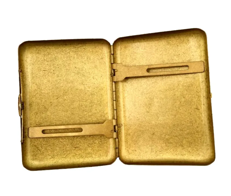 Portable High Grade Collectable Vintage Solid Brass Copper Cigarette Case Holder Box Gift