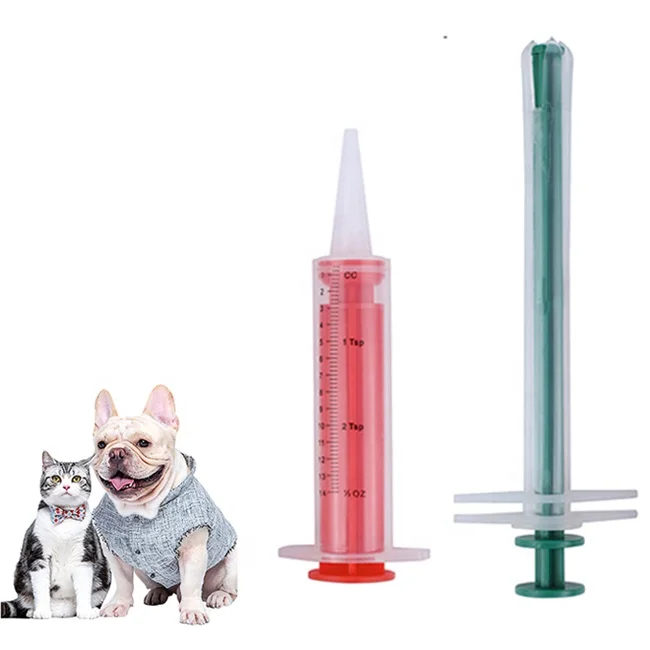 2 Pieces Pet Medicine Dispenser Injection Liquid Tablet Capsule Medicine Feeder Dog Cat Pill Shooter Pet Medication Syringe Kit