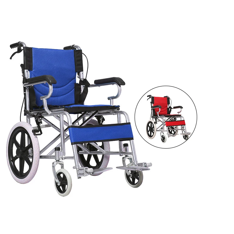 2022 Lightweight Folding Travel Chair Cheap Steel Manual Wheelchair Hospital Wheelchair