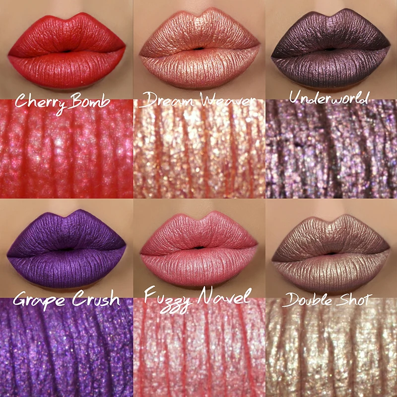 Natural long wearing smooth metallic glitter long lasting liquid lipstick private label