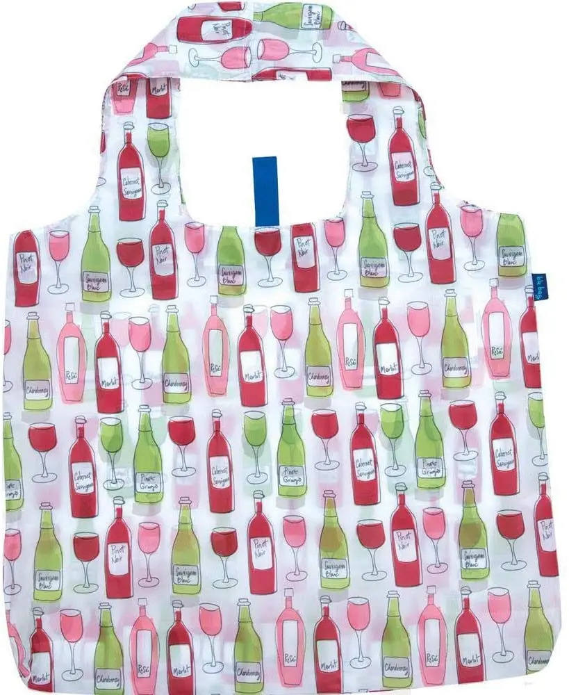 Hot sale eco-friendly promotional polyester RPET recycled foldable shopping bag with handle holder