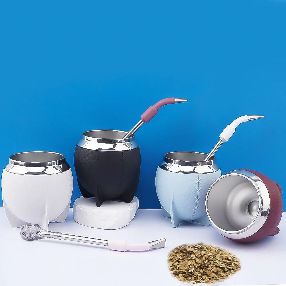 Набор экологически чистых бутылок для воды Yerba Mate Gourd для взрослых 261 мл роскошная кожаная чашка Mate с двойной стенкой Bombilla