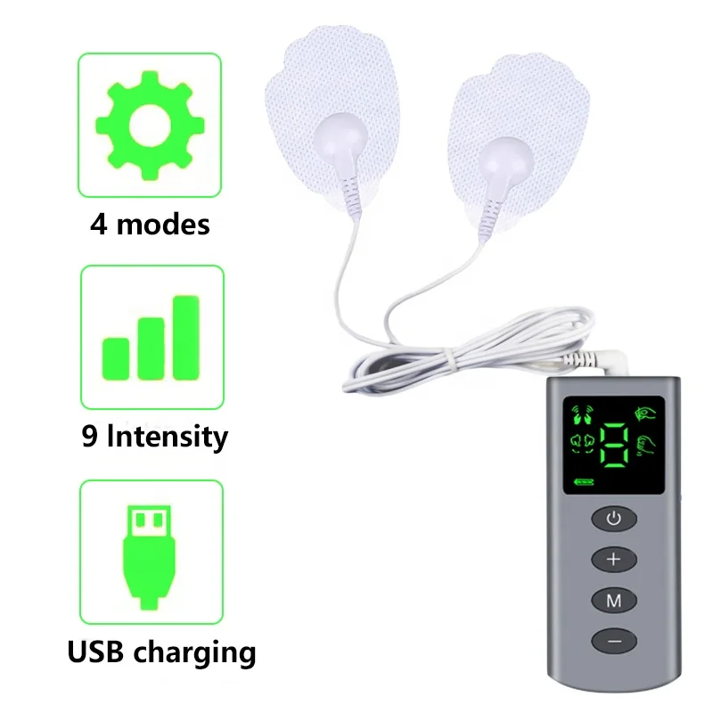 Health Herald Portable Electric Body Massager Pulse Digital Tens Unit Therapy Machine White Massage Hammer T12 OEM & ODM Offered