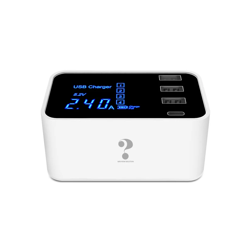 3 USB+1 Type-c Multi USB charger  small and portable charger with EU for phone/ipad/Apple Watch charging station