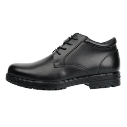 High Quality Black Oxford Shoes Winter Thick Wool Lace Up Work Shoes For Men
