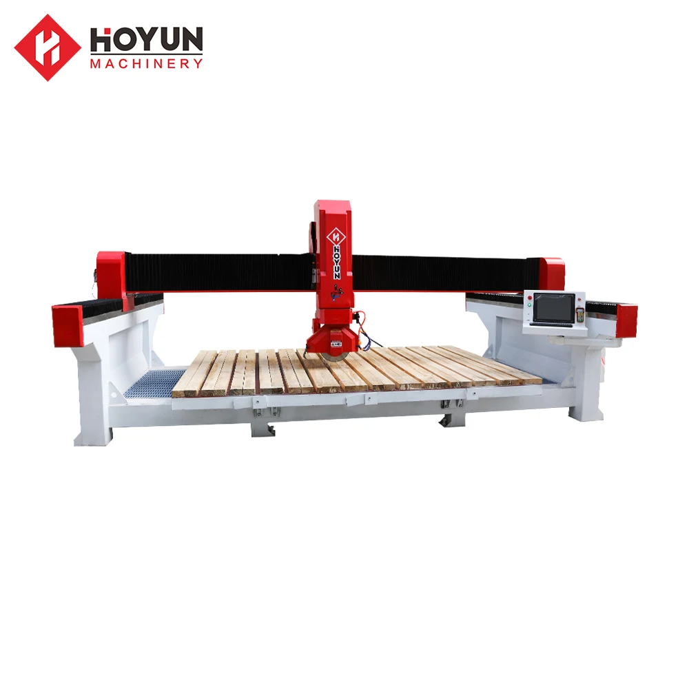 Hongyi stone machinery Italian cnc software bridge saw granite marble Stone slab Cutting lathe 4 axi sink cutting machine
