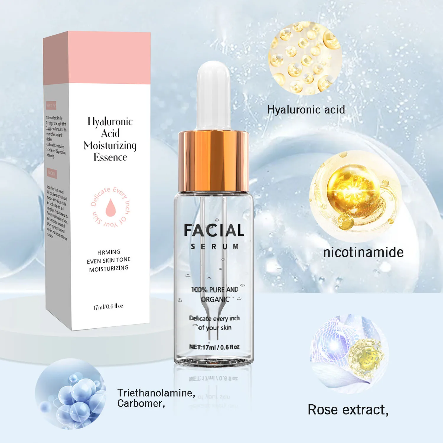 Ascorbic Acid 8% Alpha Arbutin 2% Hyaluronic Acid Remove Yellow Fad Acne Print Hydrating Moisturizing Essence 30ml
