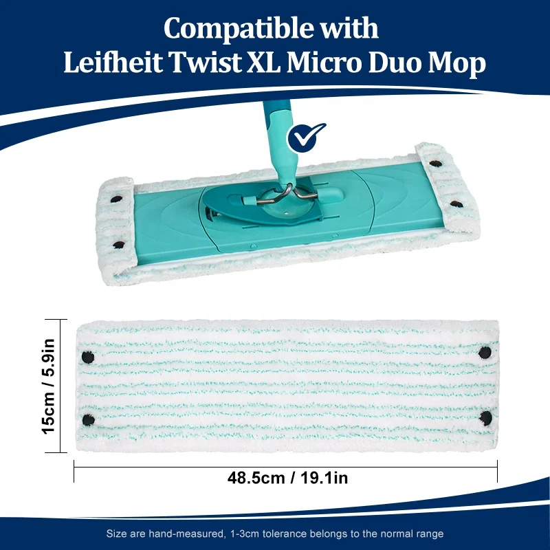 High Quality Industrial Washable Cloth Refill Compatible with Leifheit Twist XL Microfiber Flat Mop Head