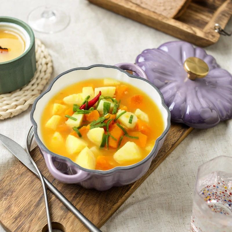 Hot Sale Pumpkin Shaped Classic Nonstick Deep Dutch Oven with Lid and Dual Handle