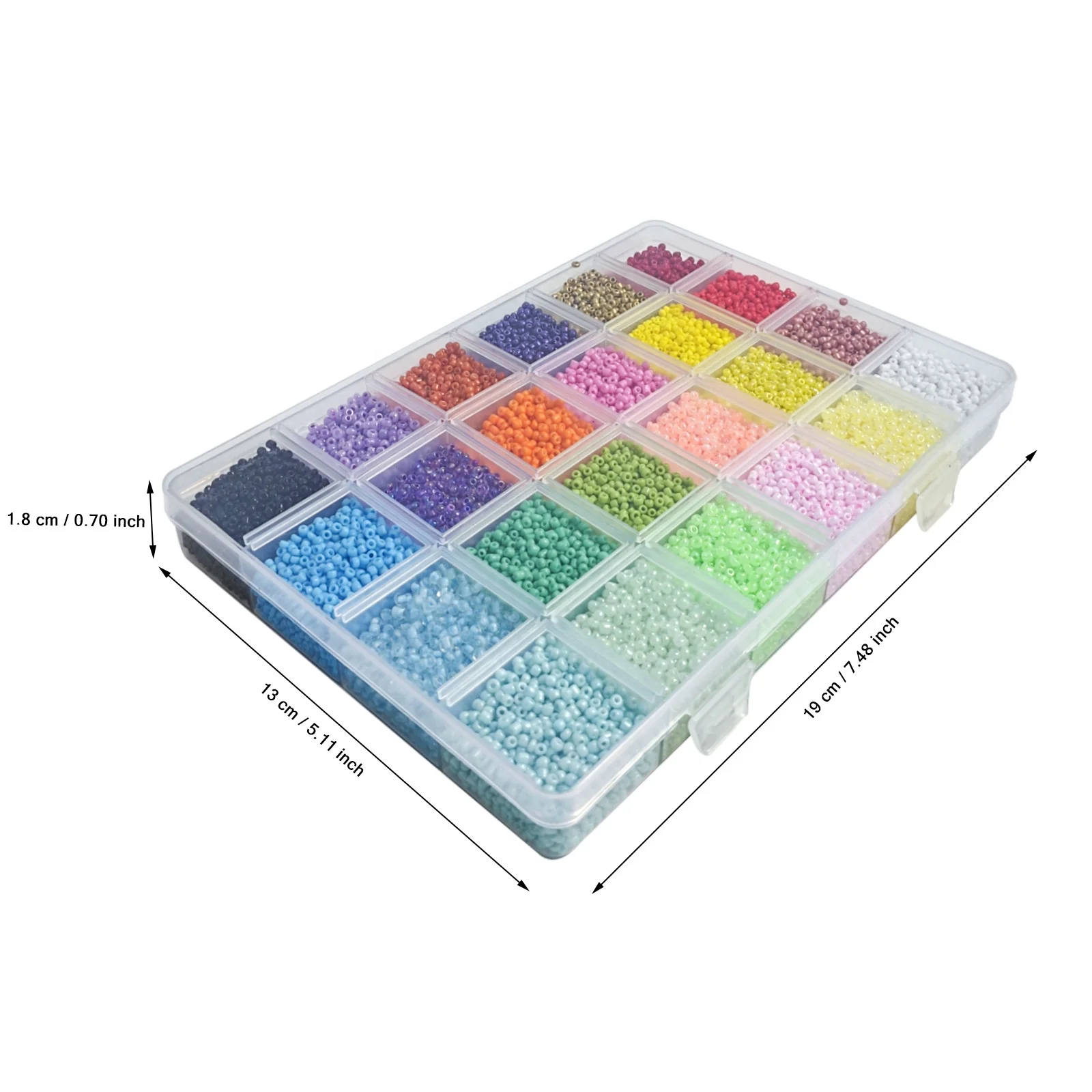 Hot Selling 24 Colors 28800PCS 12/0 8/0 2/3mm Customizable Colors Glass Seed Beads DIY Beed Kit For Bracelets Making