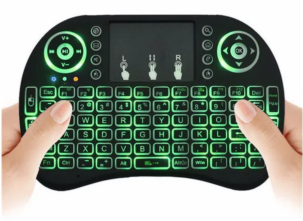 Cheapest i8 mini keyboard backlit RGB 3 color 2.4G wireless air mouse remote control