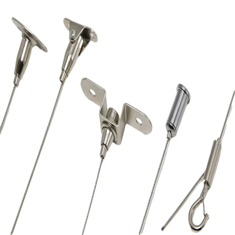 Safety  Steel Wire Rope Cable Gripper Suspension Hanging Kit With Sign Hanging Kit Nickel Plate Suspended Signage