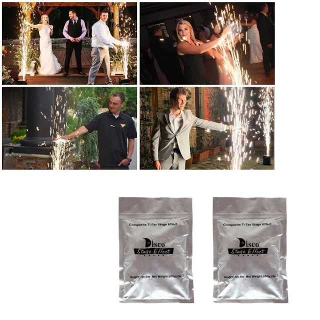 Best price cold spark powder titanium aluminum alloy  200 g heating element  metal granule ti bags for indoor and outdoor