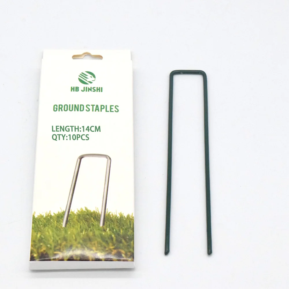 Factory 6 Inch Galvanized Steel U-Type Nail Flat Head Landscape Stakes Anchor Pins Artificial Grass