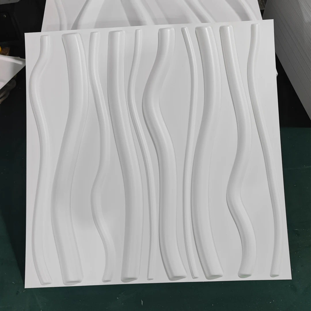 Modern white Square Plastic PVC 3D Wall Panels Wave Wallpaper Murals For Hote Interior Decors