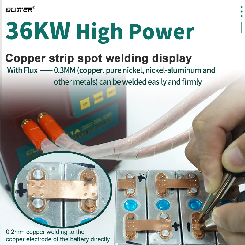 1.GLITTER-811A 36KW 6000A High Power Precision Pulse Spot Welder Pure Copper Strip For Lithium Iron Phosphate Battery