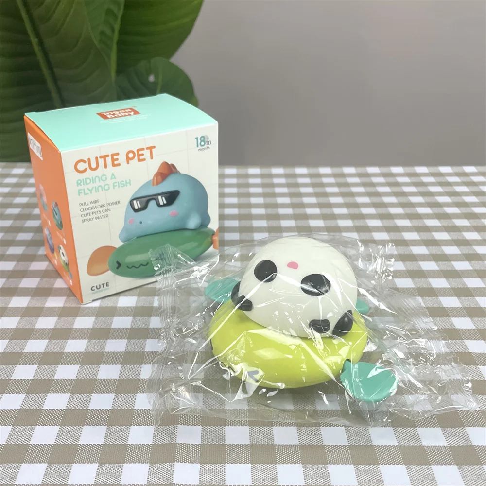 Children Bathroom Shower Play Spray Water Clockwork Pull Wire Animal Wind Up Pig Swimming Floating Bathtub Toy For Toddler