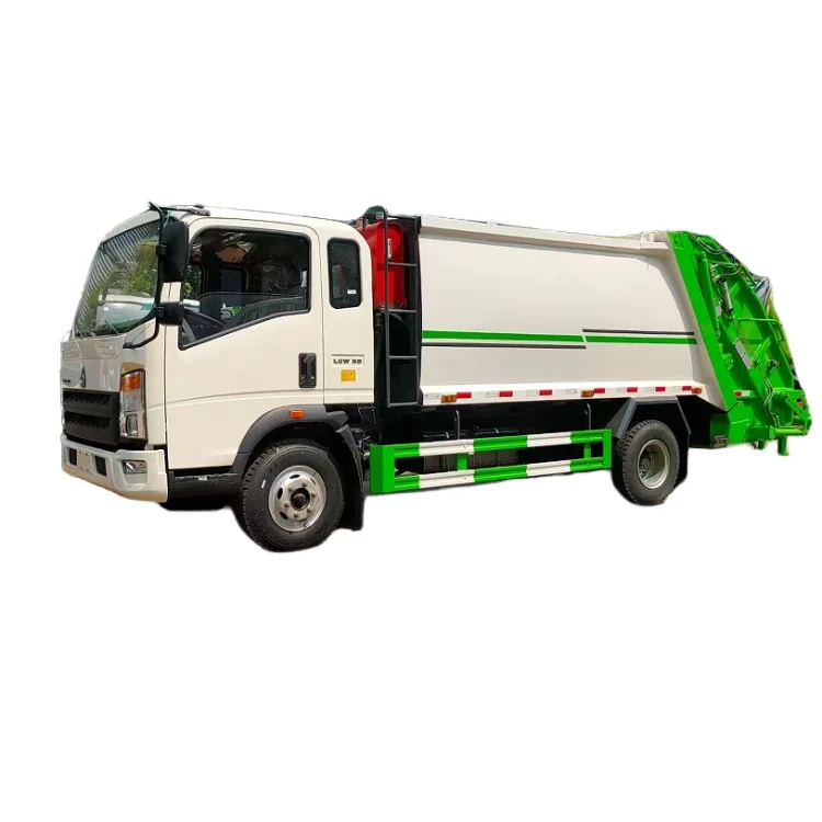 small  howo 7 m3 compressed garbage truck street 120L/240L dustbin cleaning vehicle household waste  collection