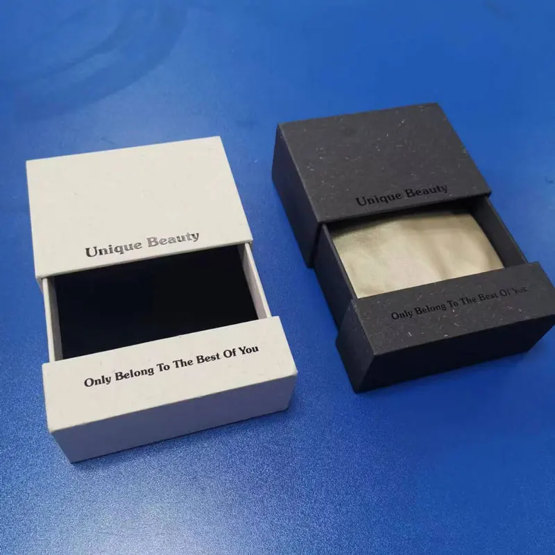 Custom Logo Cute Drawer Jewelry Packaging Box Slider Paper Jewellery Gift Box Sliding Ring Necklace Set Box