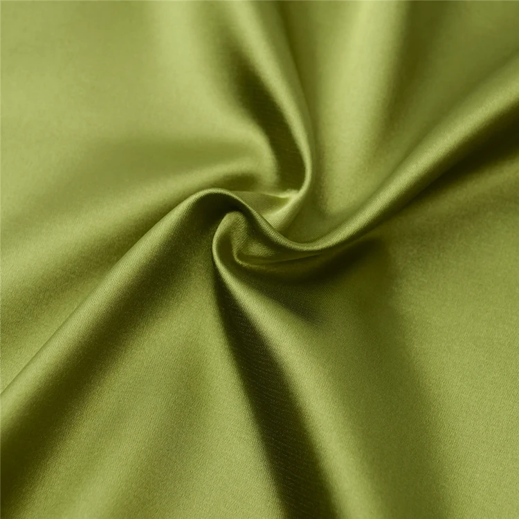 
Bright recycled polyester spandex cloth imitated silk satin stretch fabric 