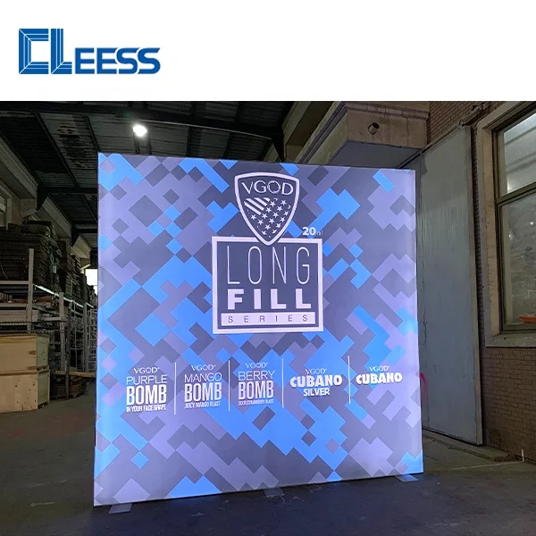 Customize Aluminum Extrusion Double Sided Seg Stretch Fabric Frame System Portable Led  Display Wall Mounted Frameless Lightbox