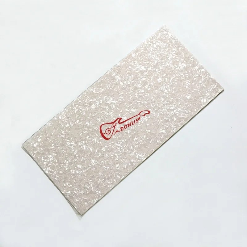 Donlis 50*24cm Vintage White Pearl Guitar Pickguard Sheet in Celluloid Pearloid Material for custom pickguards