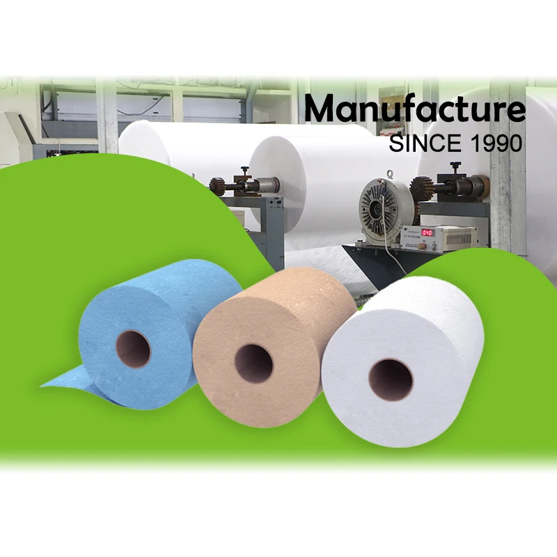 OEM factory one-hand paper tray custom disposable hand roll paper logo bulk paper hand-towels blue