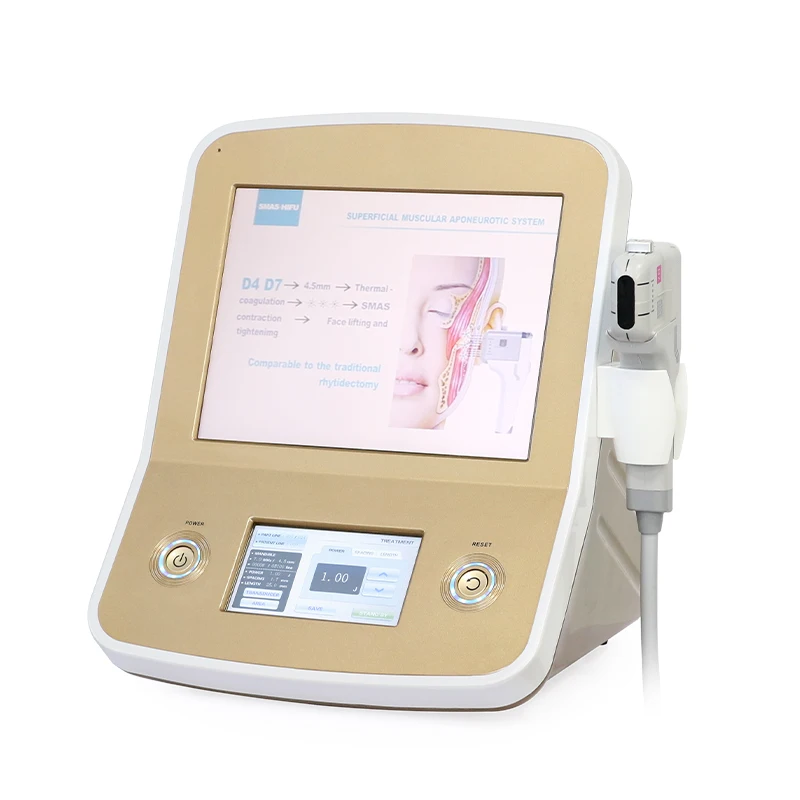 Double Hifu SMAS Face Lifting Skin Tightening Gold Hifu Ultrasound Vmax V-Max Wrinkle Removal Machine